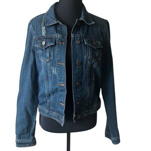 Boom Boom Jeans Dark Blue Denim Button front Jacket size S